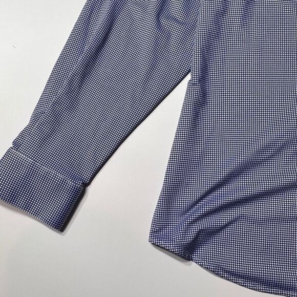 Mizzen + Main Mens XXL Trim Fit Long Sleeve Button Up Performance Shirt Gingham - Picture 6 of 10
